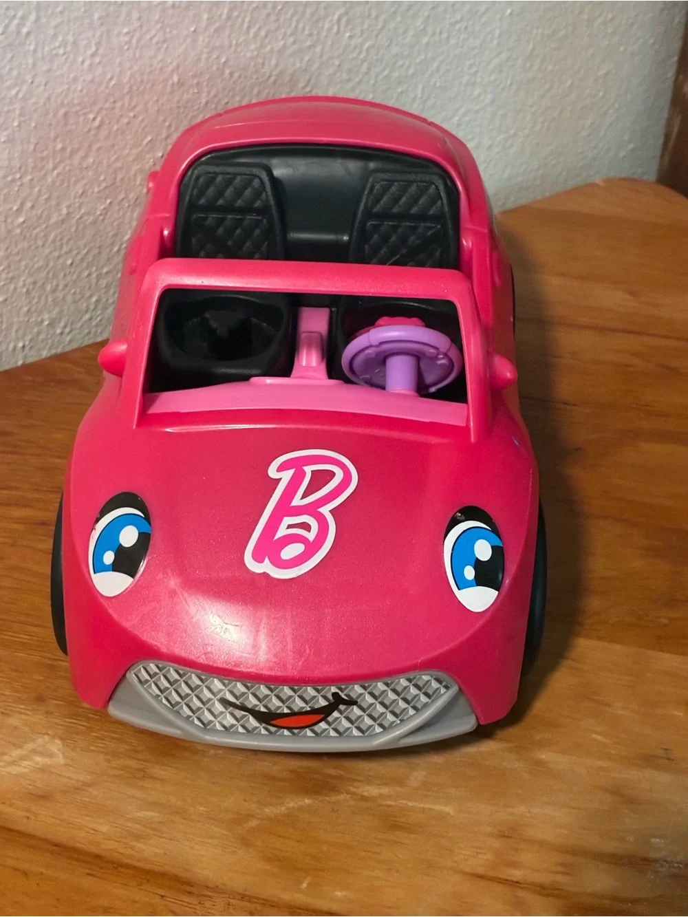 Fisher-Price Little People Barbie Pink Toy Race Car Convertible with Sounds